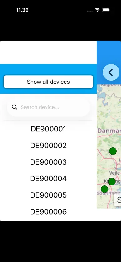 Webfleet - Trippletrack-appen: Enheder