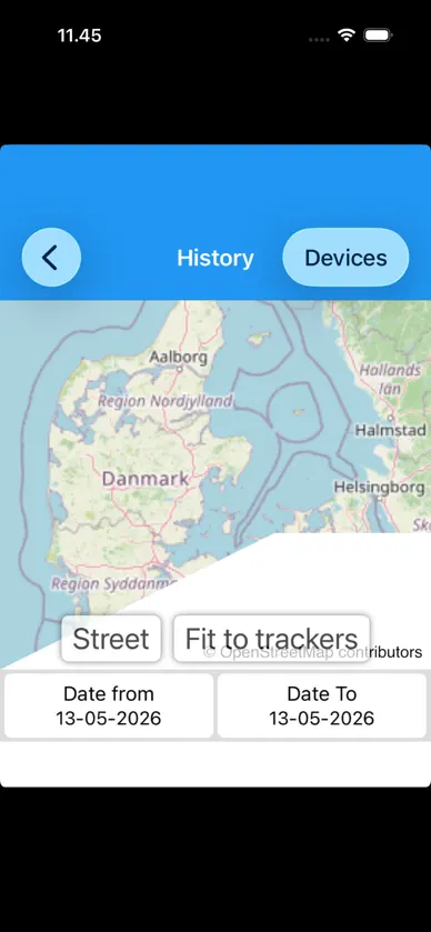 Webfleet - Trippletrack-appen: Historik