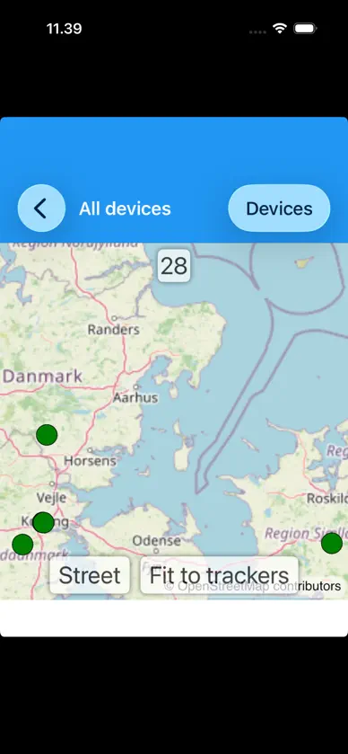Webfleet - Trippletrack-appen: Kort