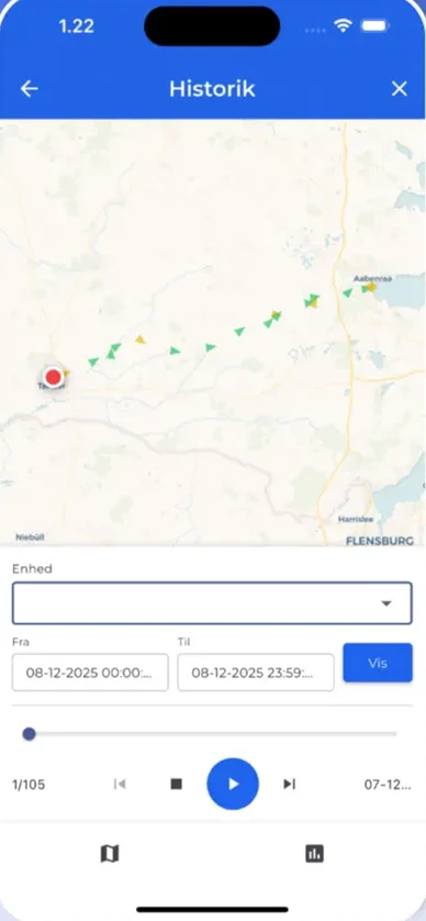 TTfleet - Trippletrack-appen: Historik